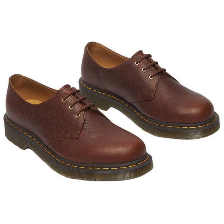 Dr. Martens Leather Simple Soft Comfortable Low-Top Casual Shoes Unisex Casual Shoes Red-Brown 31992253