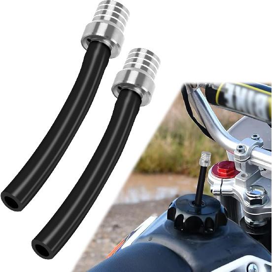 2PCS Breather Hose Gas Fuel Tank Cap, Gas Can Vent, CNC One Way Tank Valve Vent Tube with Aluminum Breather Valve, Fuel Cap Hose Tube for ATV CRF YZF