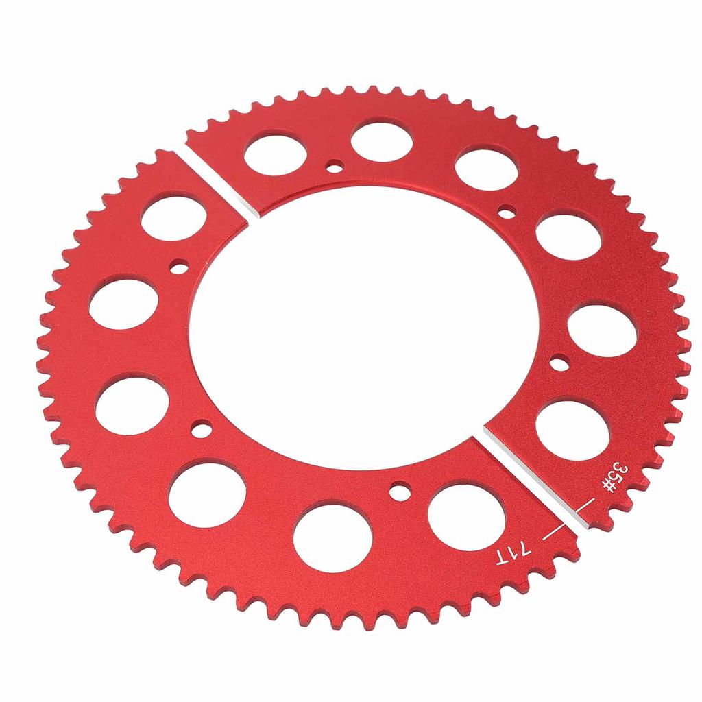 35 Chain 71 Tooth Split Sprocket Low Friction Aluminium Alloy Lightweight for CT200U BT200X CT100U