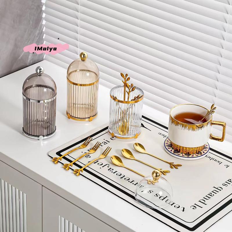 Coffee Spoon Dessert Fork Holder Household Utensil Flatware Organizer Food Storage Canister For Centerpiece