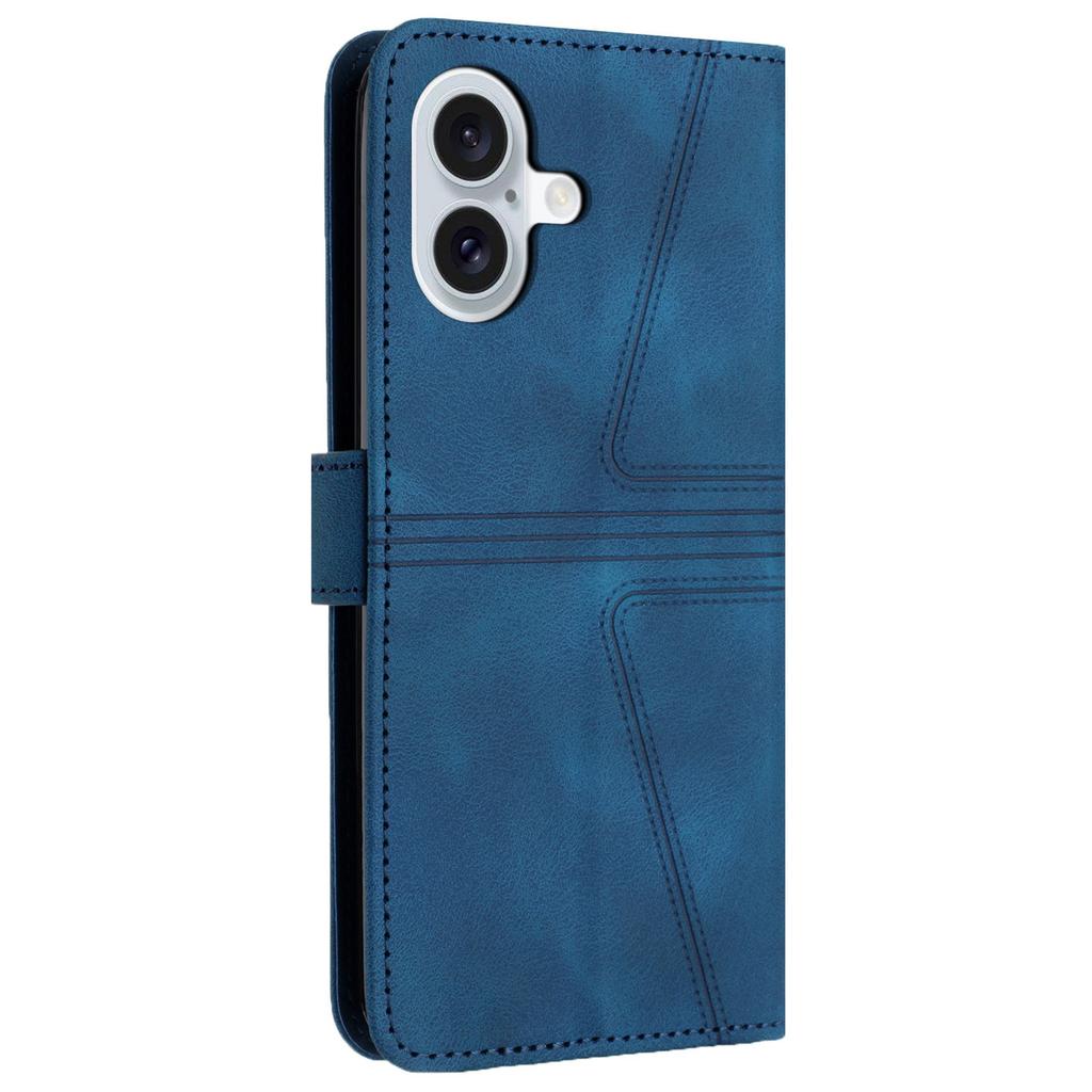 Für iPhone 16 Plus Hülle Dreieck Geprägt Kratzfest Handy Brieftasche Hülle