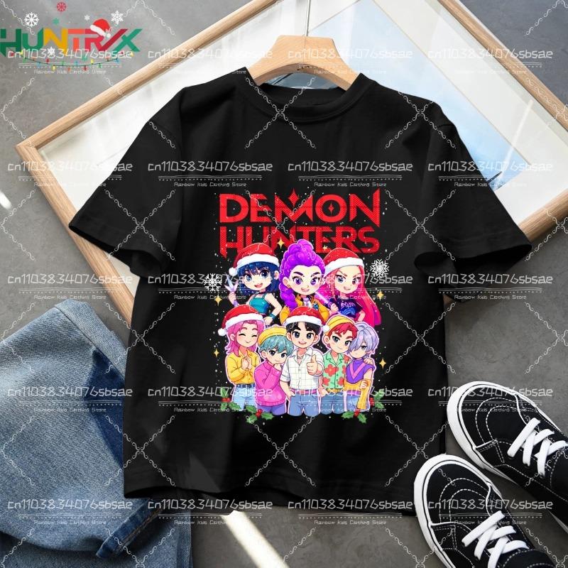 2025 Movie KPop Demon Hunters Christmas T-shirt Summer Short Sleeve Tee for Casual Loose Girl Boy Graphic Printed Tops Gift