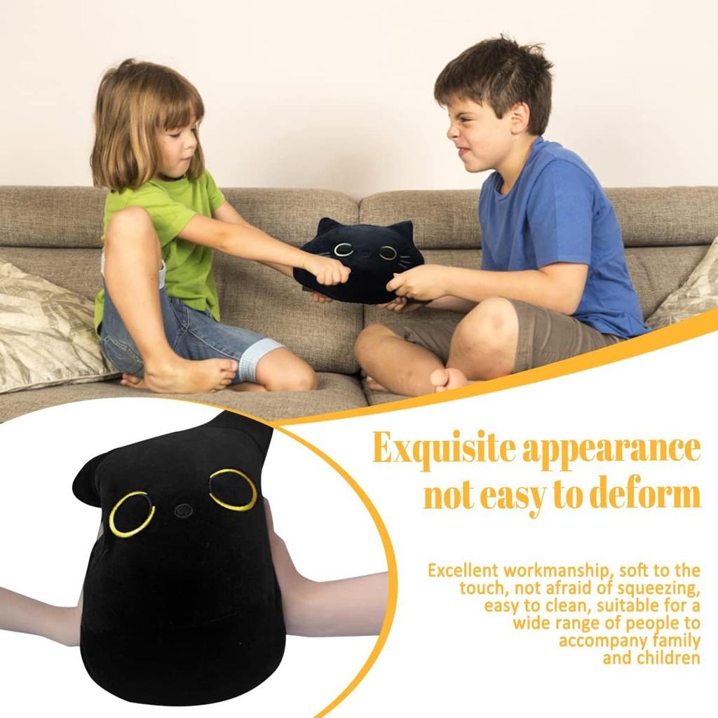 30cm Soft Black Cat Plush Toy Pillow - Stuffed Animal for Kids Boys & Girls Birthday Gifts