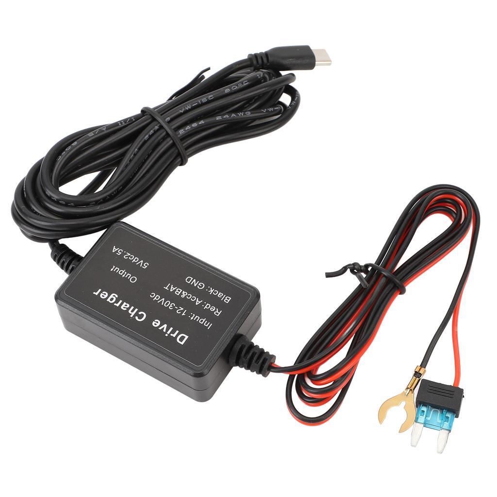 Dash Cam Hardwire Kit Stable Power Output 12V?30V To 5V Type C for Mirror Cam GPS Navigators Radar
