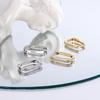 Diamond Inlay Row Set Geometric Ear Cuff Modern Versatile Earrings