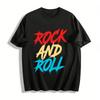 Vintage Rock And Roll Graphic Print Casual Loose Fit Short Sleeve Tee Pure Cotton T-shirt