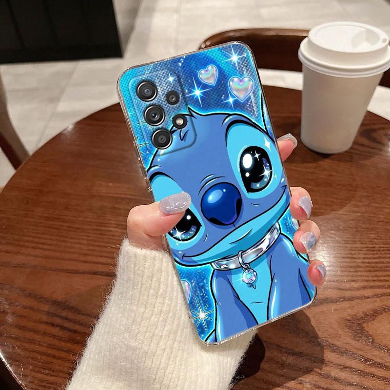 Clear Case For Samsung Galaxy A57 A37 A56 A36 Cases A55 A54 A35 A26 A07 A17 A16 A06 A34 A15 Soft Shockproof Cover Disney Stitch