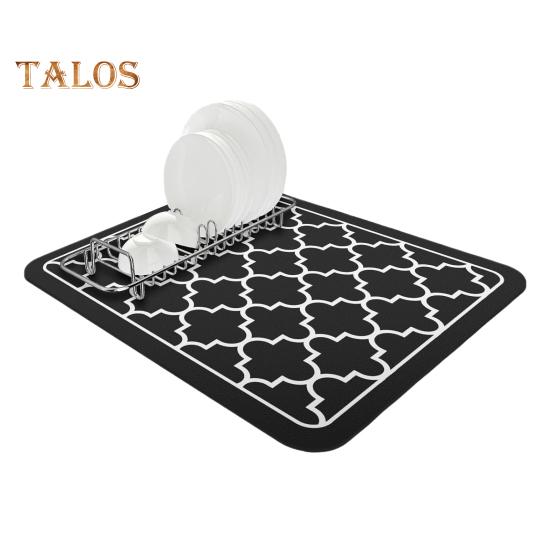 Tapis de séchage de vaisselle, grand tapis absorbant et drainant pour comptoir de cuisine, tapis de salle de bain multifonctionnel pour café