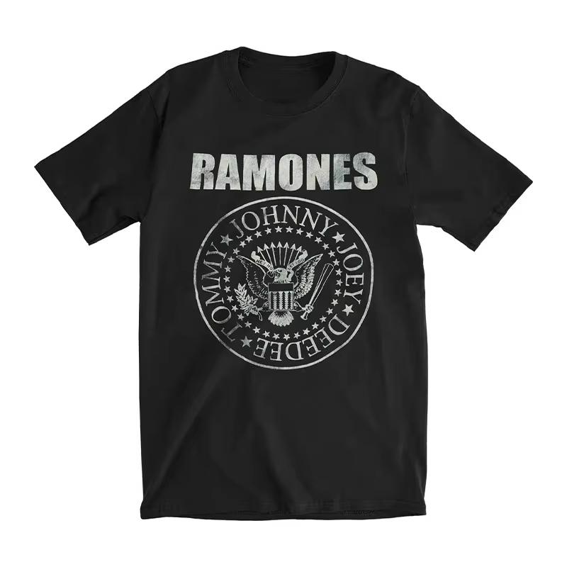 Hot Sale Punk Rock Band Ramones Graphic Print TShirt Unisex Unisex Summer New Tee Streetwear Style Cotton Solf Casual Oversized Top