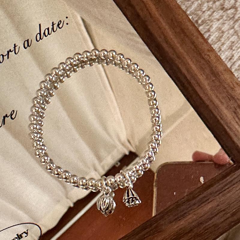 Stylish Sterling Silver Parent-Child Beaded Bracelet - Two Lives Joy Pendant, Perfect Gift for Best Friend or Girlfriend