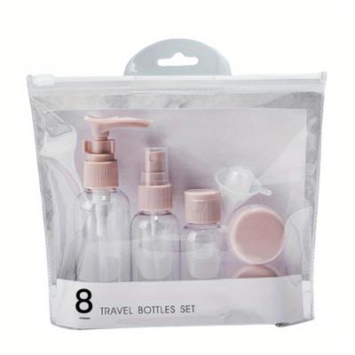 8Pcs Travel Refillable Bottle Set Spray Lotion Shampoo Shower Gel Tube Bottling Cosmetic Container Portable Tool Travel