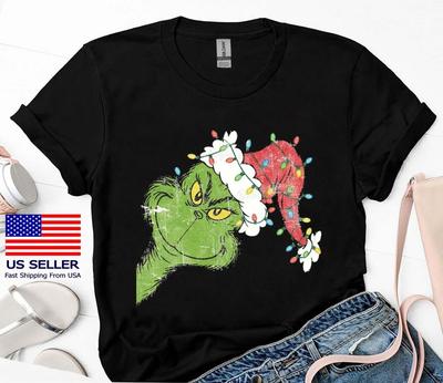 Retro Kerst Grinch Grappig T-shirt, 2025 Kerstshirt Unisex T-shirt