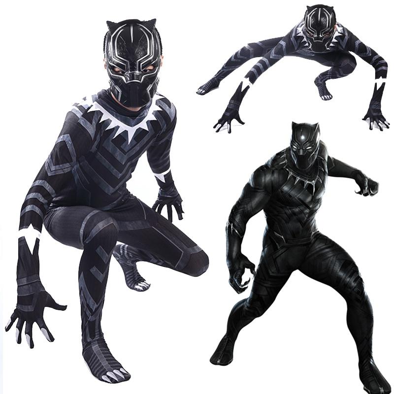 Adult And Children's Black Panther Bodysuit Costume For Halloween Cosplay