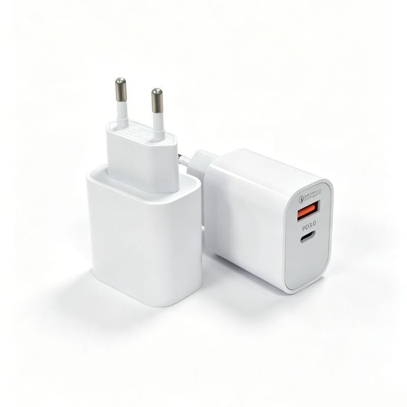 20W Fast Wall Charger Dual USB A+C Port PD QC 3.0 Fast Charging for   Home Travel Use