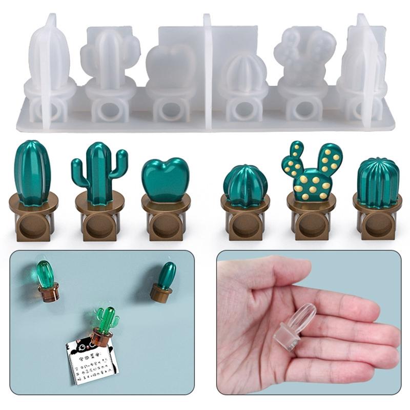 Cactus Refrigerator Sticker Silicone Mold Cute Magnets Decorative Refrigerator Magnets for Whiteboard and Fridge