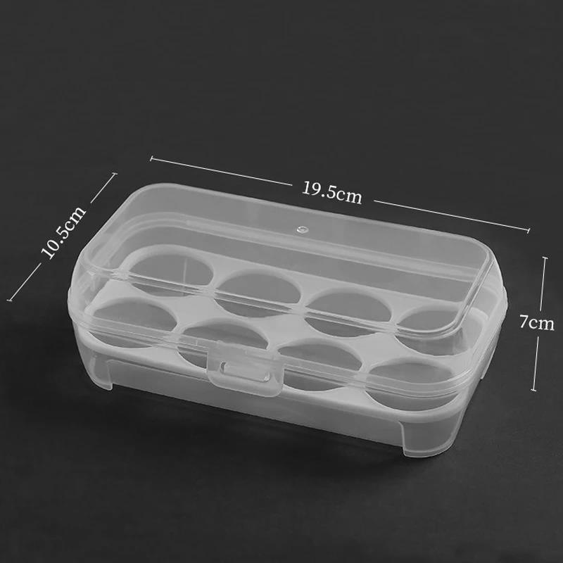 Portable Shockproof Eggs Box 3/4/8 Grids Storage Container Egg Holder Transparent Kitchen Organizer for Outdoor Camping Picnic 2