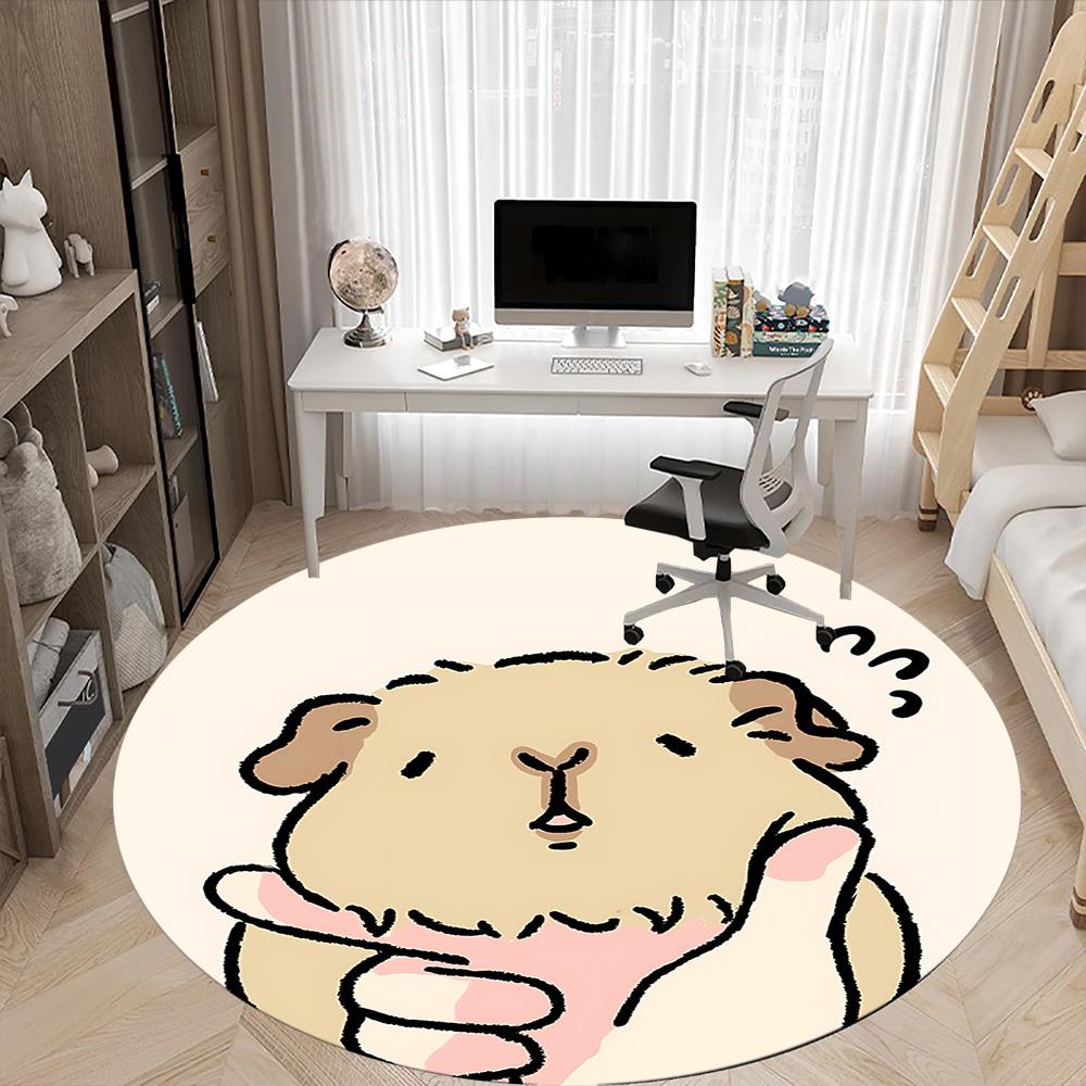 1 Stück Hamster Büro Runder Teppich, Rutschfest, Weich und Langlebig, Büroteppich für Innendekoration, Perfekt für Büro, Schöne Dekoration yy260323024