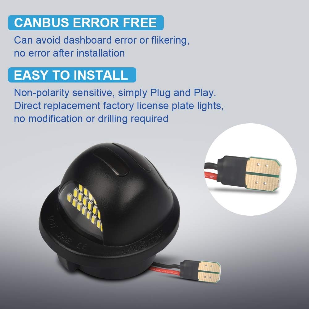 LED License Plate Light Lamp Assembly with Red OLED Neon Tube Compatible with Ford F150 1990-2014, F250 F350 1999-2016, Ranger 1983-2011, Excursion