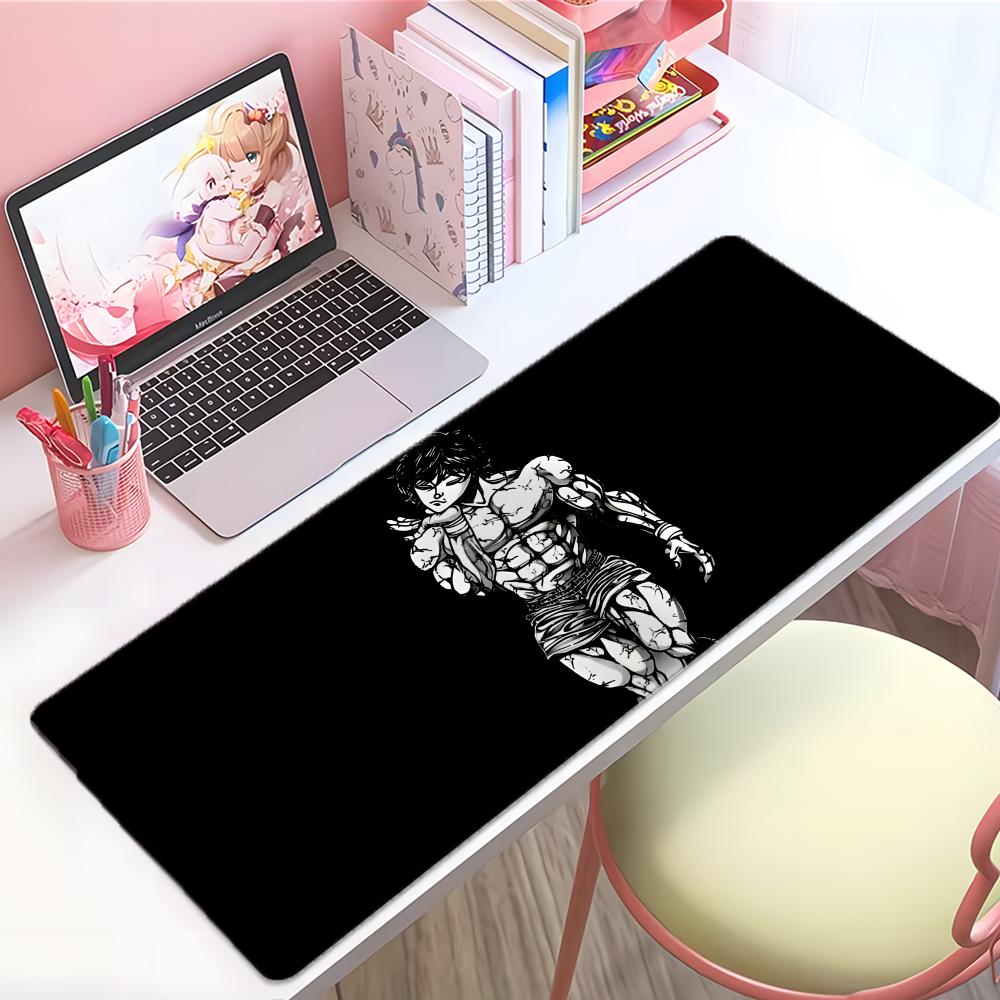 Strong Fighting Anime BBaki The Grappler Mouse Pad Large Thick Desk Pad Stitched Edges Gaming Mouse Mat For Pc