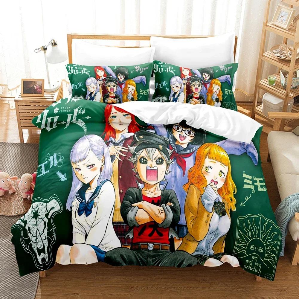 3D Schwarz fünf Blätter von Gras Bettwäsche-Sets Bettbezug-Set mit Kissenbezug Twin Full Queen King Bettwäsche Bettwäsche Heimtextilien