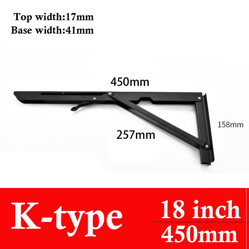 2-pack 8-20 tum Svart Triangel Vikbart Vinkeljärn Justerbart Väggmonterat Hållbart Bärande Hyllkonsol DIY Hem Bord Bänk