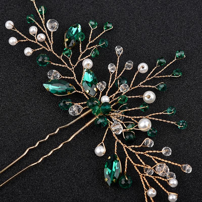Green Hair Combs For Women Hair Accessories Bridal Headwear Hair Clip