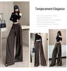 Damen Palazzo-Hose mit hoher Taille und Schnürung, Design Frühling/Sommer 2026, Figurschmeichelnder Fall, Bodenlang, Lässiger Vielseitiger Stil.