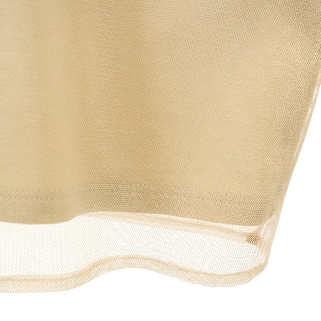 CLANE Long Sleeve Mesh Layered Cut 2 Beige Tops Women Used