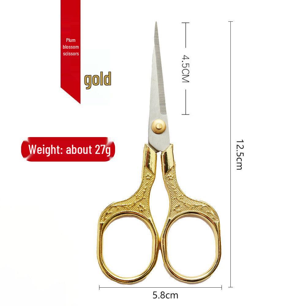 Retro Plum Blossom Embroidery Scissors – Alloy Stainless Steel for Cross Stitch and Handmade Crafts