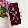Transparent For Oppo PHS110 Cover For Oppo A1 5G Case Luxury Crown A-Z Letters 2D Flat Pattern Soft Phone Case