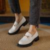 British small leather shoes women's spring and autumn new courtyard style all-match pull-on thick-soled leather loafers women