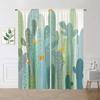 Set Of 2 Cartoon Cactus Printed Curtains Curtain Suitable Kitchen Bedroom Study Cafe Living Room Home Decor Made Polyester Area Window Treatment