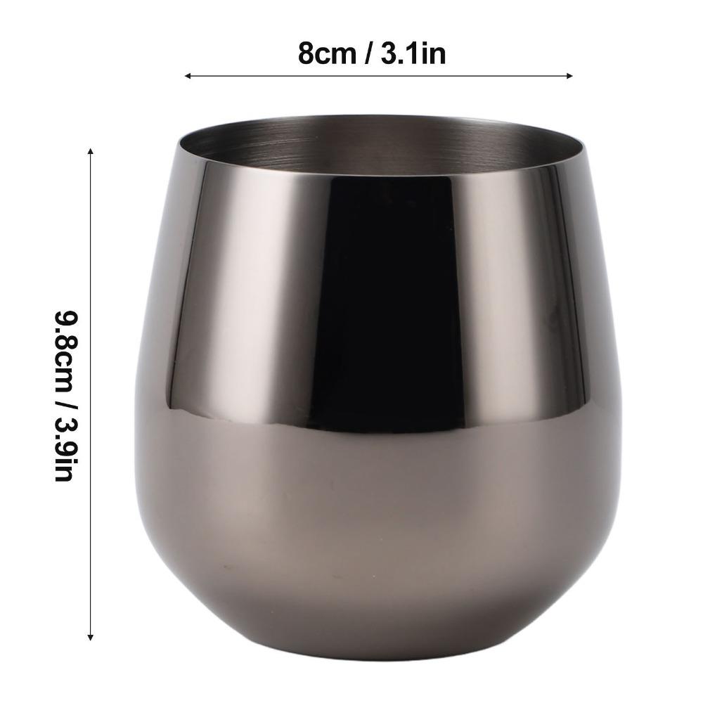 500ml Stemless Wine Glass 304 Stainless Steel Egg Shape Wine Glass Travel