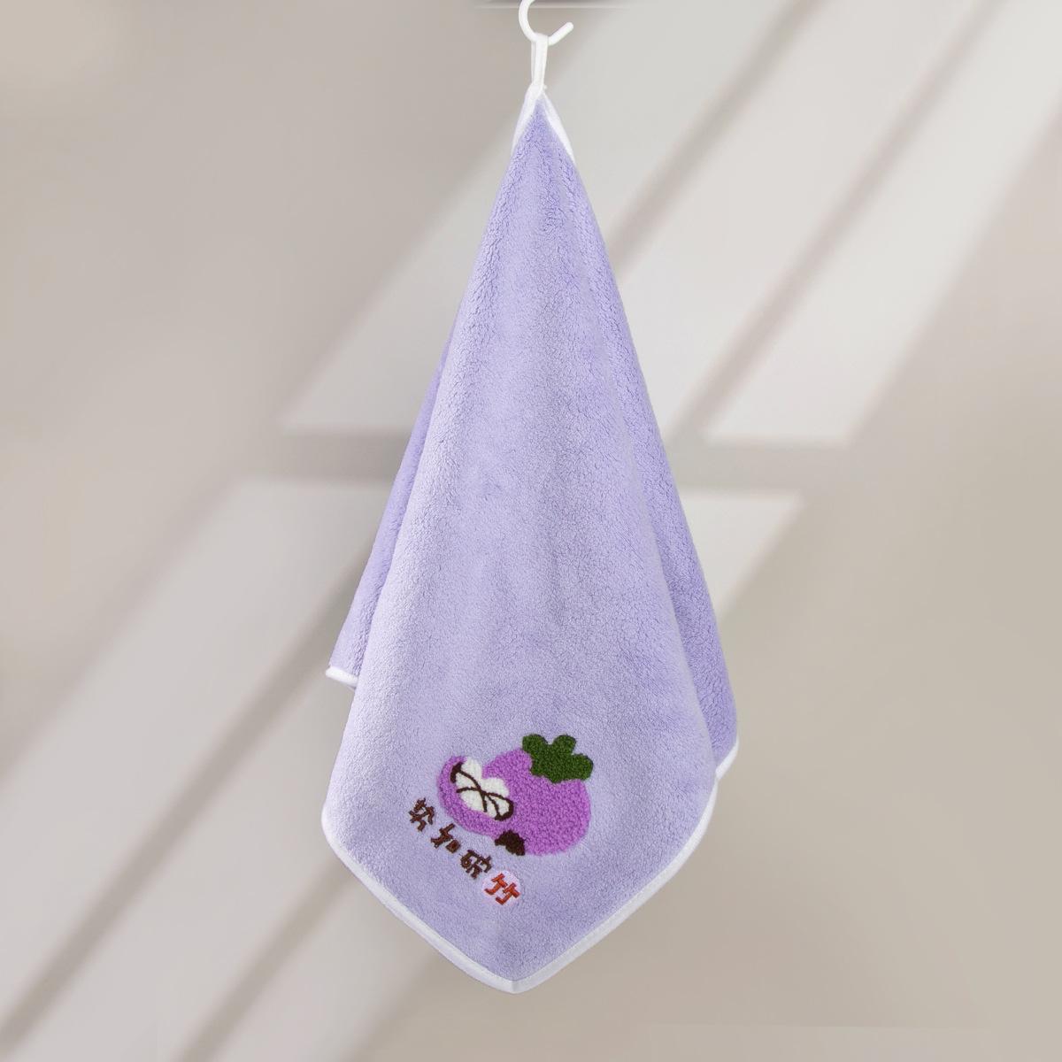 

Berry troubles coral fleece embroidered towel, fruit pie towel embroidered soft household absorbent face towel 35*75