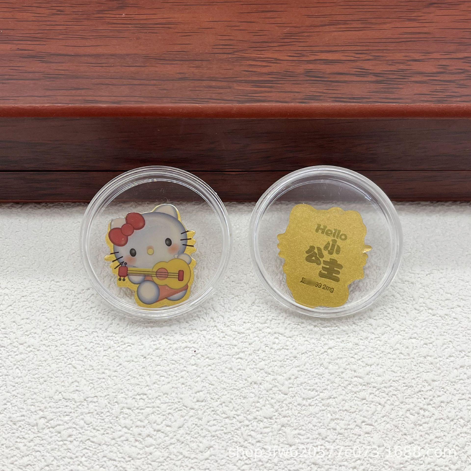 Shuibei 999 Чистое Золото Hello Kitty Золотая Фольга Наклейка на Телефон - Мультяшный Подарок для Привлечения Богатства