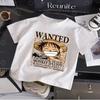 One Piece Luffy Wanted Poster Kids TShirt Cute Cartoon Graphic Tee for Boys Girls Soft Cotton Short Sleeve TShirt for Casual