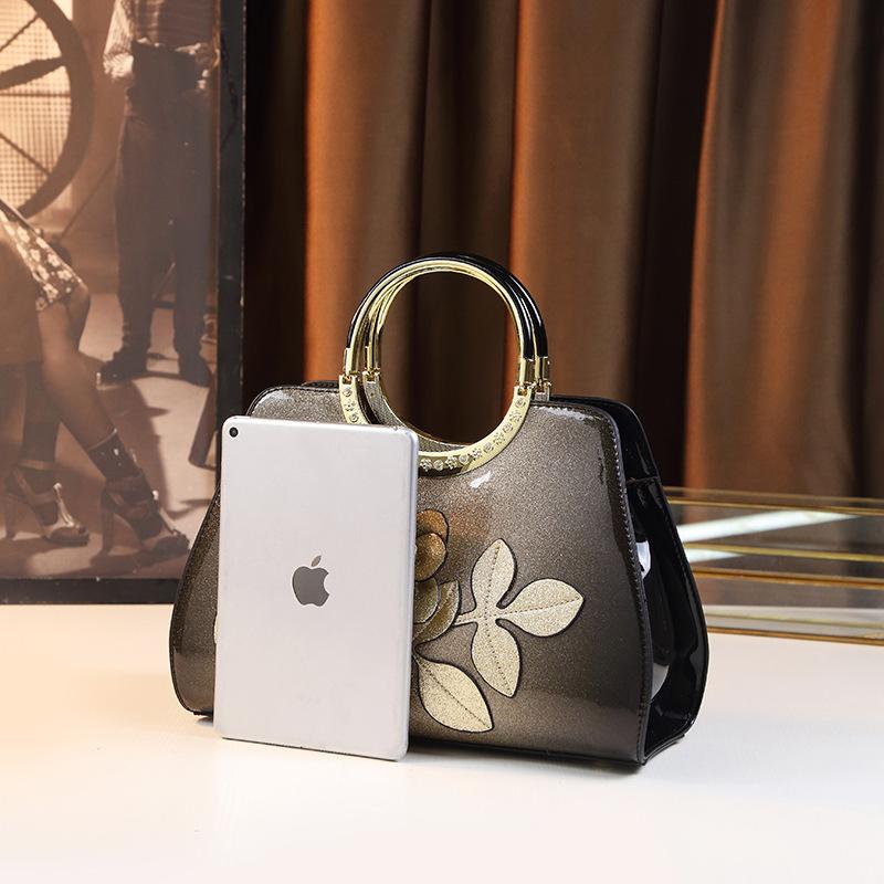 Gradual Change Flower Gold Powder Fashion Versatile Atmospheric Women'S Bags Versatile Portable Women'S Bags Light Luxury 7649
