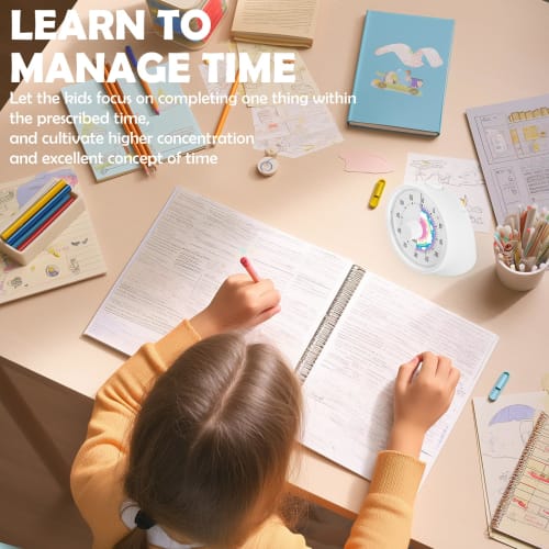 GeeRic Visual Timer, 60-Minute Desk Timer for Study, Classroom, Kitchen, Countdown Timer, Kids Time Manager Tool with Alarm