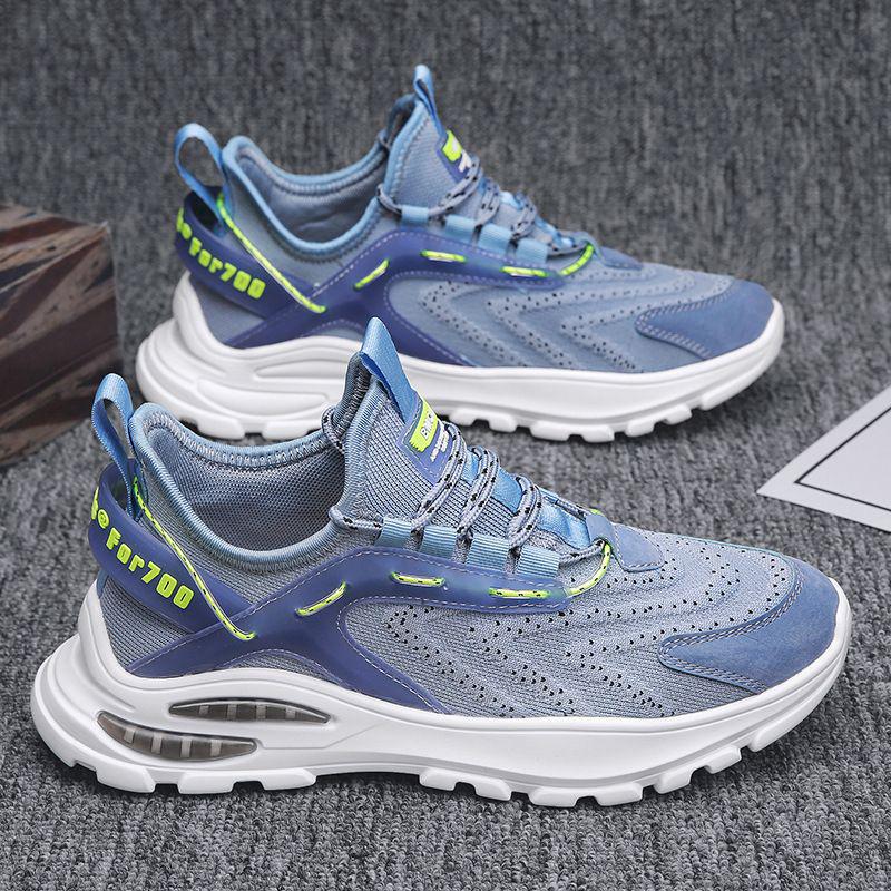 Men's Mesh Soft Sole Breathable Casual Sneakers - Korean Style Low-Top Lace-Up Outdoor Running Shoes