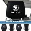 AEX1 Car Headrest Cover Universal Interior Accessories Fit For Fabia 1 2 Octavia A7 RS Superb Rapid Yeti Karoq Vision