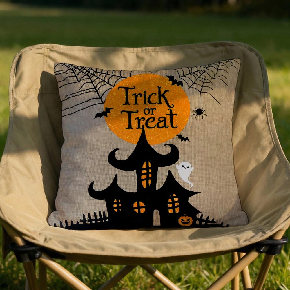 

Scary Halloween Bat Pumpkin Cushion Cover Soft Reversible Durable Pillow Cover MultiScene Use for Home Car Daily Comfort 30X30cm