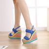 Plus Size 34-43 Shoes for Women Summer 2026 Rainbow Wedge Sandals Open Toe Sandalias Platform High Heel Casual Roman Women Shoes