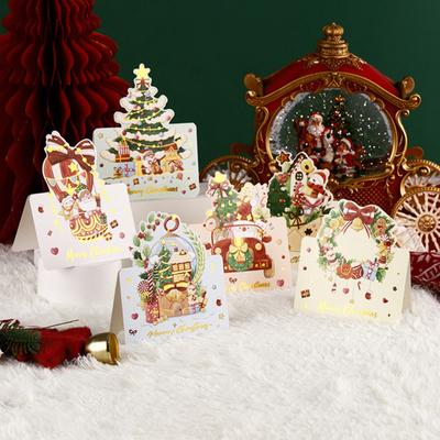 10 Stück Weihnachts-Grußkarten Goldprägung Blanko Weihnachts-Postkarten 3,9 x 5,3 Zoll Frohe Weihnachten Karten für Freunde Familie