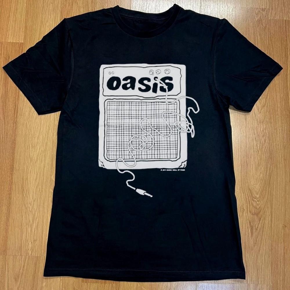 Rare Vintage Oasis Amp T-Shirt Tops tees Men's Women's, Unisex Black Cotton T-Shirt Tops tees Men's Women's, Size S-4XL