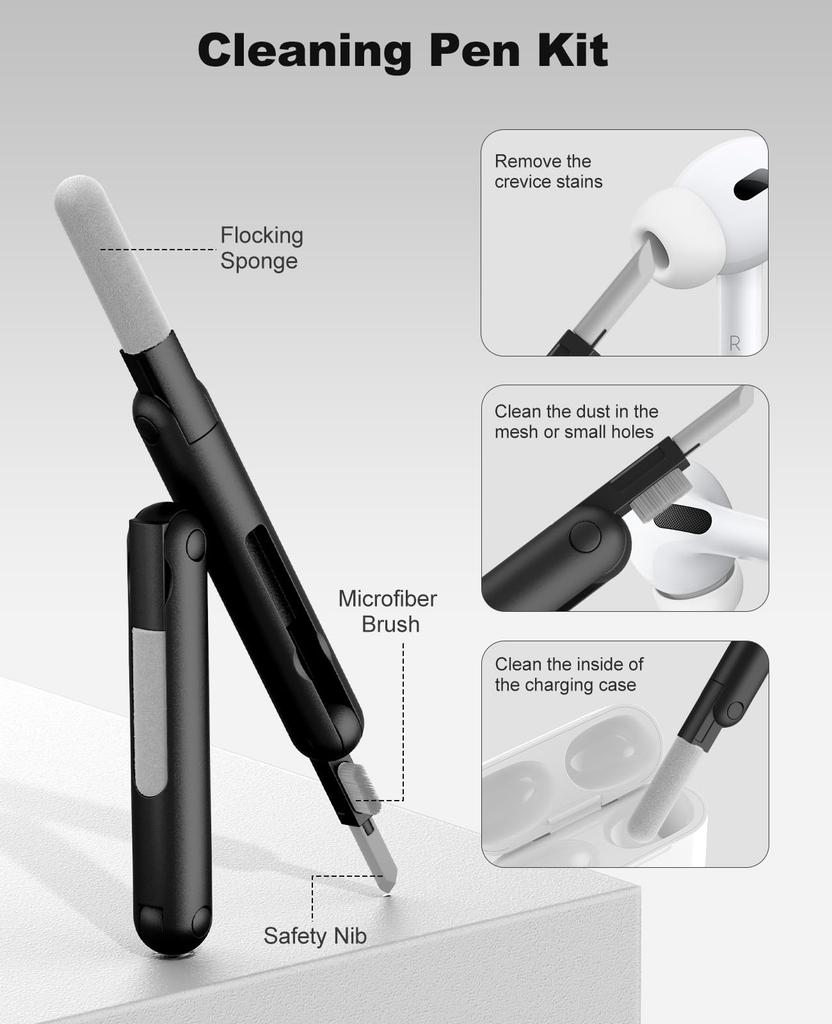 For AirPods Pro 3 Earphone Case with Secure Lock Music Headset Design Full Protective Cover for AirPods Pro 3 with Cleaning Kit