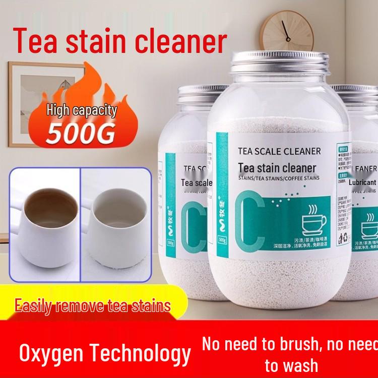 Active Oxygen Tea Stain Remover & Descaler Powder for Cups & Sets