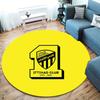 Al-Ittihad FC Round Area Rug,Carpet Rug for Living Room Bedroom Sofa Playroom Decor,Non-slip Floor Mat