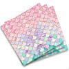 Mermaid-Themed Birthday Party Decorations: Fish-Scale Tableware Set, Disposable Paper Plates, Paper Cups, and Tablecloths