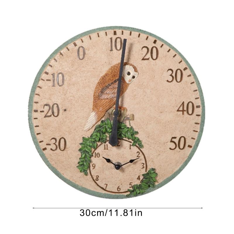 Wetterfeste Wanduhren Hängende digitale Wetterthermometer für Garten Küche Außen Innen Uhr und Thermometer