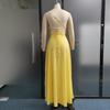 Summer Fashion Women's Halter V-neck Leak Back Tie Slit Long Dresses